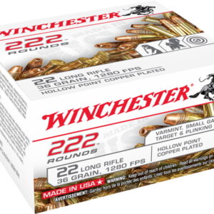 opplanet winchester 222 22 long rifle 36 grain copper plated hollow point rimfire ammo 222 rounds 22lr222hp main 1