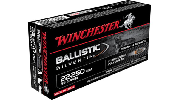 opplanet winchester ballistic silvertip 22 250 remington 55 grain fragmenting polymer tip centerfire rifle ammo 20 rounds sbst22250b main 1