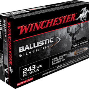opplanet winchester ballistic silvertip 243 winchester 95 grain rapid expansion polymer tip brass cased centerfire rifle ammo 20 rounds sbst243a main 1