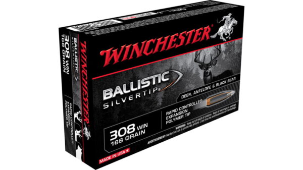 opplanet winchester ballistic silvertip 308 winchester 168 grain fragmenting polymer tip brass cased centerfire rifle ammo 20 rounds sbst308a main 1