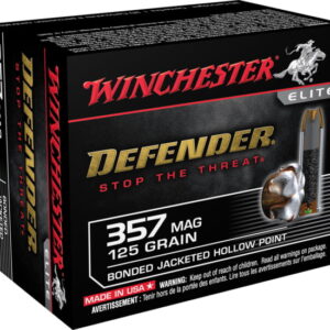 opplanet winchester defender handgun 357 magnum 125 grain bonded jacketed hollow point brass cased centerfire pistol ammo 20 rounds s357mpdb main
