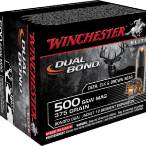 opplanet winchester dual bond handgun 500 s w magnum 375 grain bonded dual jacket centerfire pistol ammo 20 rounds s500swdb main 1