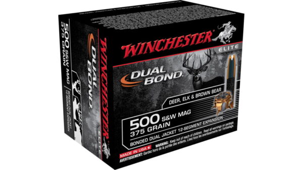 opplanet winchester dual bond handgun 500 s w magnum 375 grain bonded dual jacket centerfire pistol ammo 20 rounds s500swdb main 1