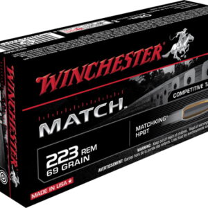 opplanet winchester match 223 remington 69 grain boat tail hollow point centerfire rifle ammo 20 rounds s223m2 main 1