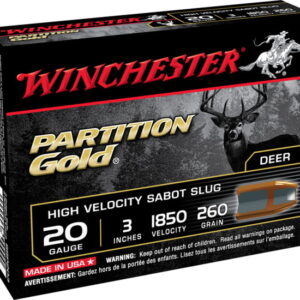 opplanet winchester partition gold 20 gauge 280 grain 3in centerfire shotgun slug ammo 5 rounds ssp203 main