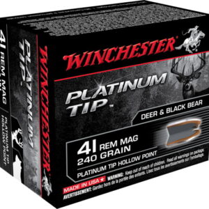 opplanet winchester platinum tip hollow point 41 remington magnum 240 grain platinum tip hollow point brass cased centerfire pistol ammo 20 rounds s41pthp main 1