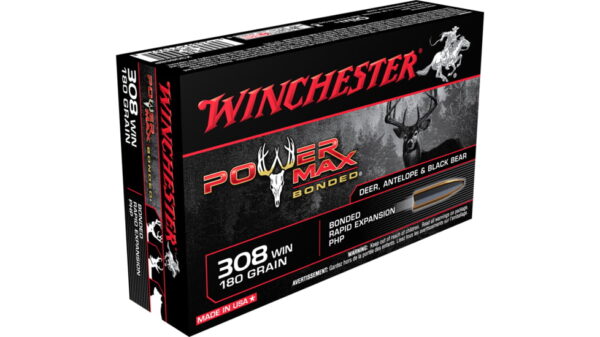 opplanet winchester power max bonded 308 winchester 180 grain bonded rapid expansion protected hollow point centerfire rifle ammo 20 rounds x3086bp main 1