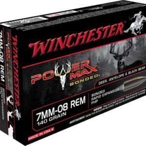 opplanet winchester power max bonded 7mm 08 remington 140 grain bonded rapid expansion protected hollow point centerfire rifle ammo 20 rounds x708bp main 1