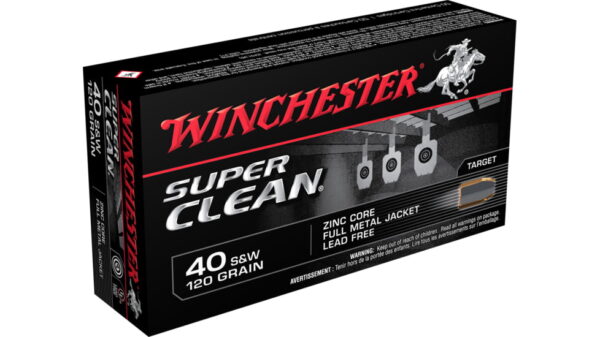 opplanet winchester super clean 40 s w 120 grain full metal jacket centerfire pistol ammo 50 rounds w40swlf main