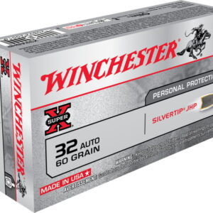 opplanet winchester super x handgun 32 acp 60 grain silvertip jacketed hollow point brass cased centerfire pistol ammo 50 rounds x32ashp main