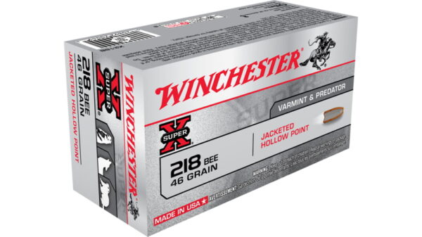opplanet winchester super x rifle 218 bee 46 grain jacketed hollow point centerfire rifle ammo 50 rounds x218b main 1