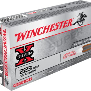 opplanet winchester super x rifle 223 remington 55 grain jacketed soft point brass cased centerfire rifle ammo 20 rounds x223r main
