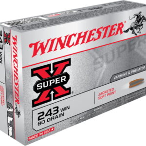 opplanet winchester super x rifle 243 winchester 80 grain jacketed soft point brass cased centerfire rifle ammo 20 rounds x2431 main