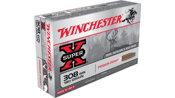opplanet winchester super x rifle 308 winchester 180 grain power point brass cased centerfire rifle ammo 20 rounds x3086 main 1