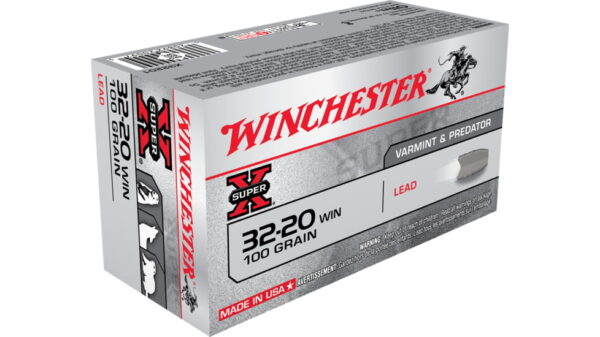 opplanet winchester super x rifle 32 20 winchester 100 grain lead flat nose brass cased centerfire rifle ammo 50 rounds x32201 main