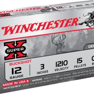 opplanet winchester super x shotshell 12 gauge 15 pellets 3in centerfire shotgun buckshot ammo 5 rounds xb12300 main 1