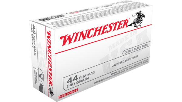 opplanet winchester usa handgun 44 magnum 240 grain jacketed soft point brass cased centerfire pistol ammo 50 rounds q4240 main 1