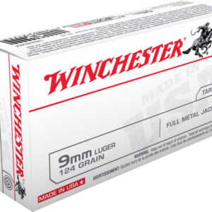 opplanet winchester usa handgun 9mm luger 124 grain full metal jacket brass cased centerfire pistol ammo 50 rounds usa9mm main 1