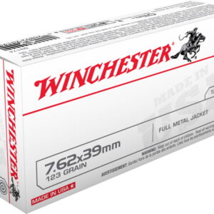 opplanet winchester usa rifle 7 62x39mm 123 grain full metal jacket brass cased centerfire rifle ammo 20 rounds q3174 main 1